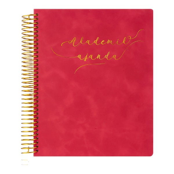 Victoria's Journals 17X23 2025-2026 Spiralli Sert Kapak Ayraçlı Akademik Ajanda 225-2236 Kırmızı