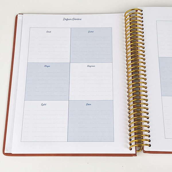 Victoria's Journals 17X23 2025-2026 Spiralli Sert Kapak Ayraçlı Akademik Ajanda 225-2236 Kırmızı