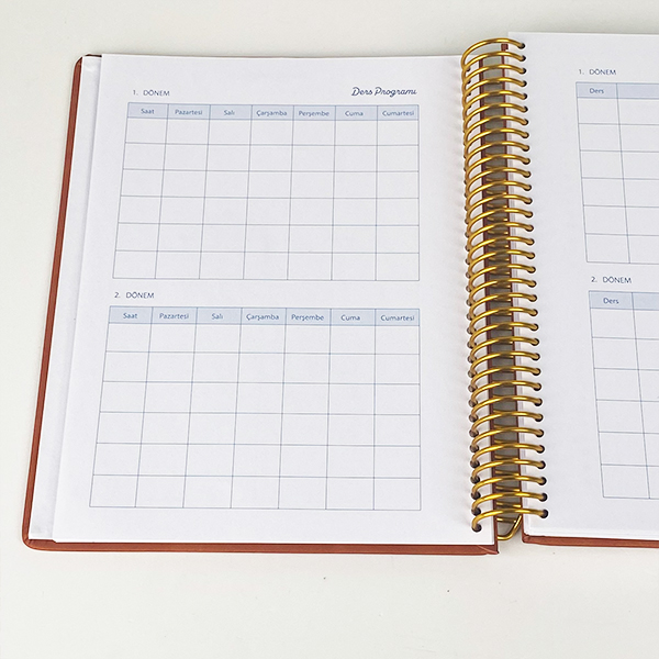 Victoria's Journals 17X23 2025-2026 Spiralli Sert Kapak Ayraçlı Akademik Ajanda 225-2236 Kırmızı