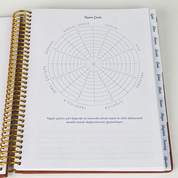 Victoria's Journals 17X23 2025-2026 Spiralli Sert Kapak Ayraçlı Akademik Ajanda 225-2236 Kırmızı
