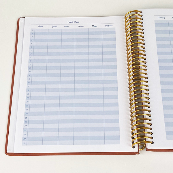 Victoria's Journals 17X23 2025-2026 Spiralli Sert Kapak Ayraçlı Akademik Ajanda 225-2236 Kırmızı