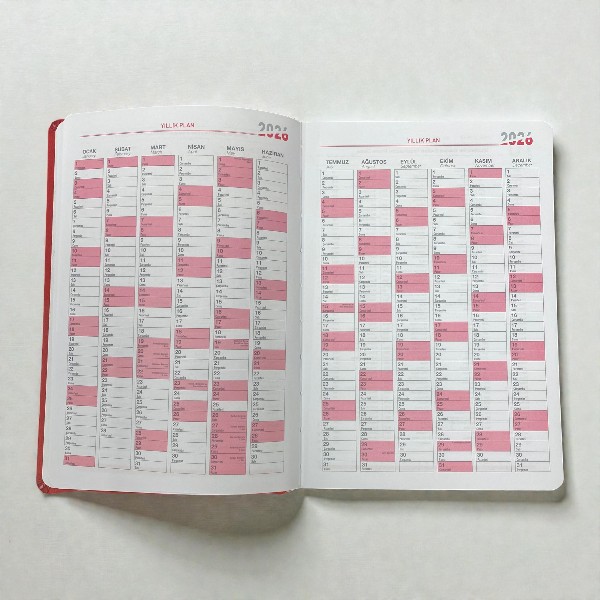 2026 Tarihli Ajanda 14 X 20 Cm - Kırmızı görsel