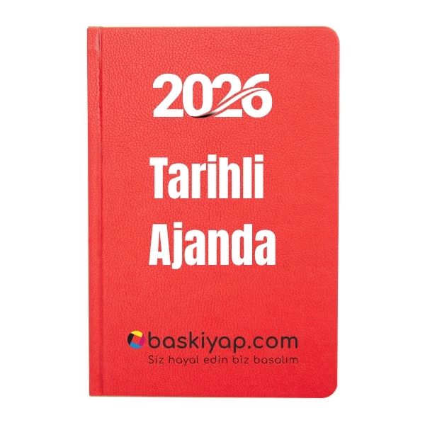2026 Tarihli Ajanda Kırmızı 17X24 Cm - Görsel 1
