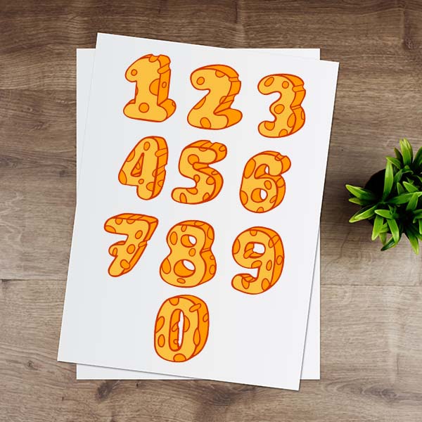 Sarı Peynir Rakamlar Eğitici Sticker - Görsel 1