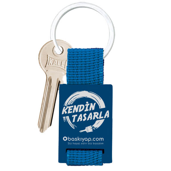 Kişiye Özel Mavi Anahtarlık - Lazer Kazıma