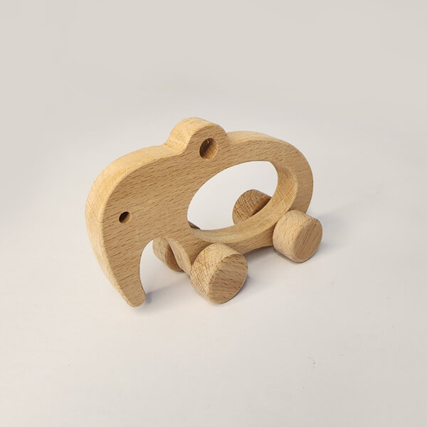 Kişiye Özel Tekerlekli Ahşap Fil Oyuncak
