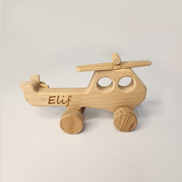 Kişiye Özel Ahşap Oyuncak Helikopter