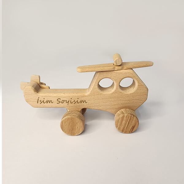 Kişiye Özel Ahşap Oyuncak Helikopter