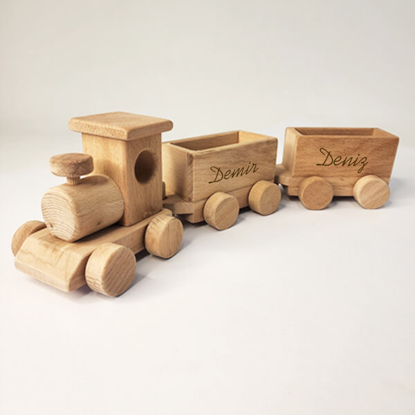 Kişiye Özel Ahşap Oyuncak Tren Seti