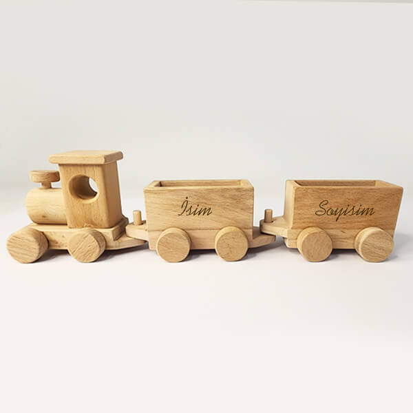 Kişiye Özel Ahşap Oyuncak Tren Seti
