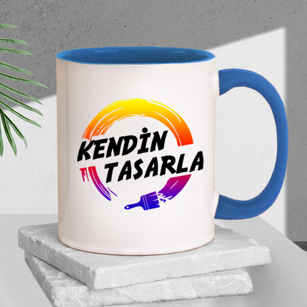 Kişiye Özel Baskılı Mavi Kupa