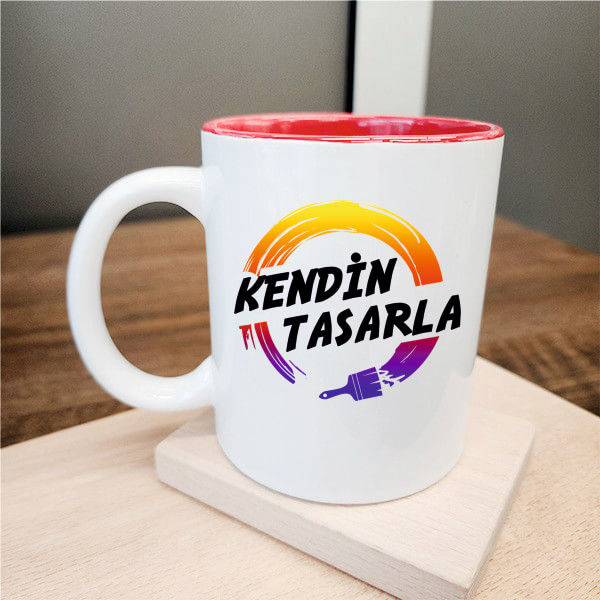 Kişiye Özel Baskılı İçi Kırmızı Kupa