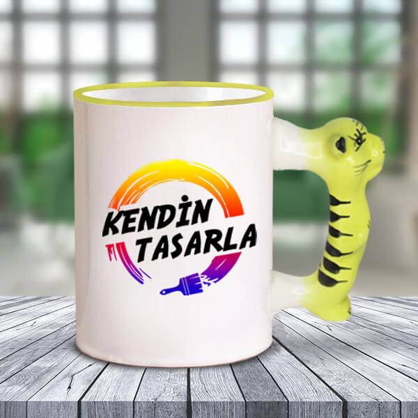 Kişiye Özel Baskılı Kaplan Kulplu Kupa görsel