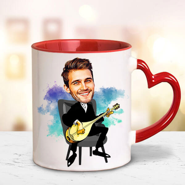 Bağlamacı Karikatürlü Kupa Bardak görsel