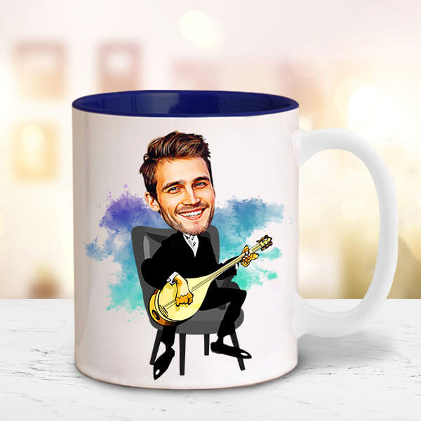 Bağlamacı Karikatürlü Kupa Bardak görsel