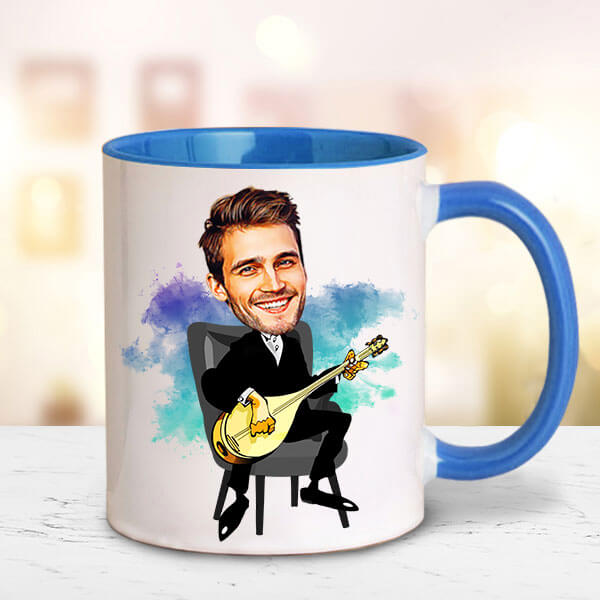 Bağlamacı Karikatürlü Kupa Bardak görsel