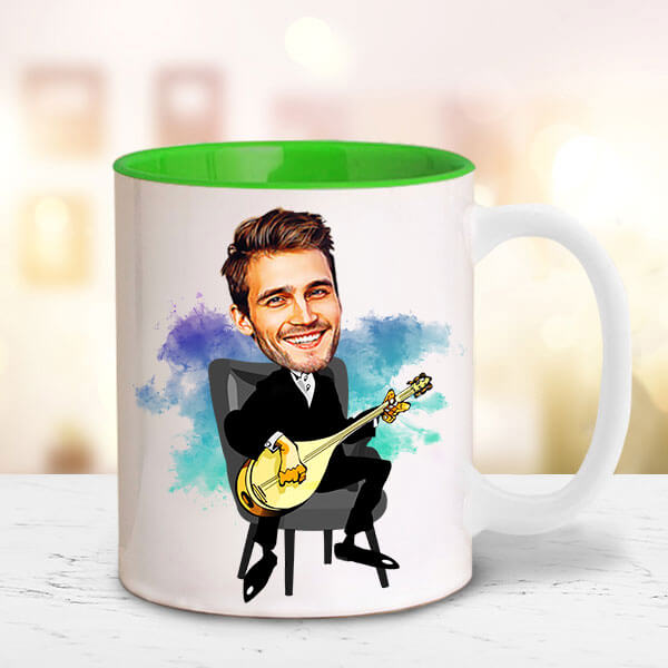 Bağlamacı Karikatürlü Kupa Bardak görsel