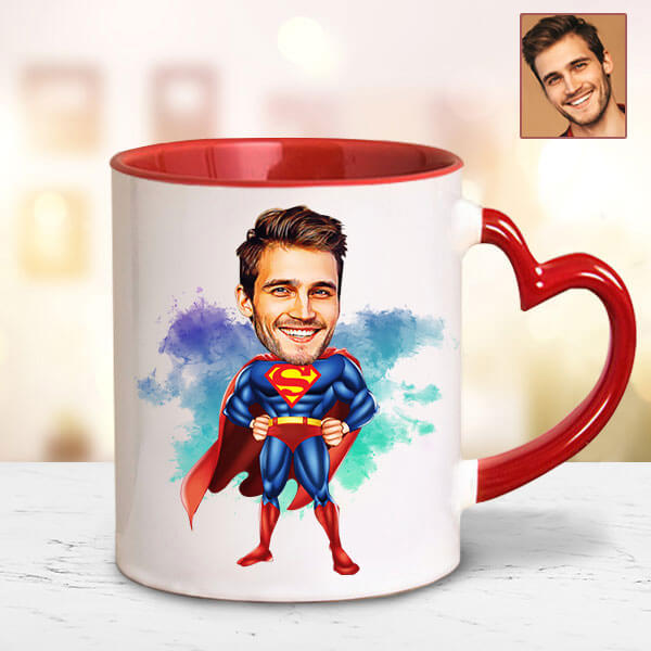 Superman Karikatürlü Kupa Bardak görsel