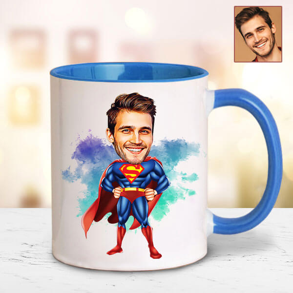 Superman Karikatürlü Kupa Bardak görsel