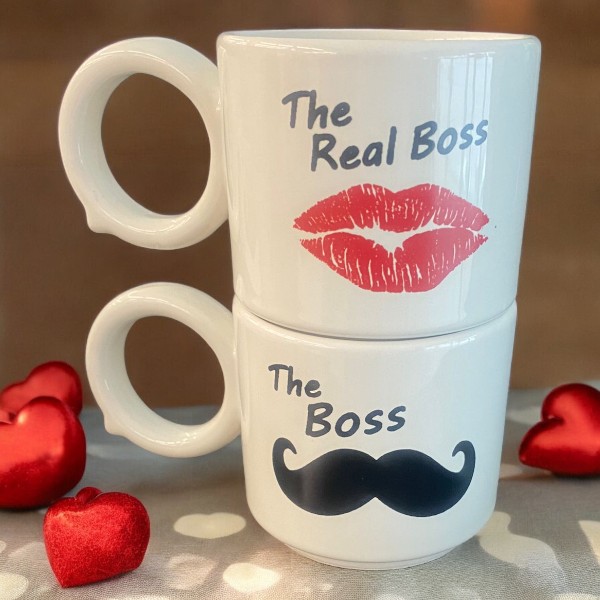 The Boss 2'Li Set  Kupa Bardak  Yuvarlak Kulp görsel