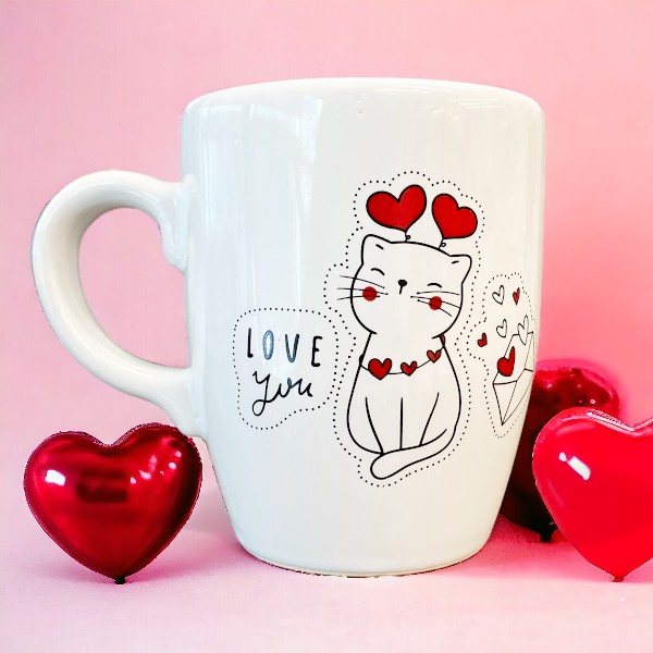 Tatlı Kedi Oval Kupa Bardak