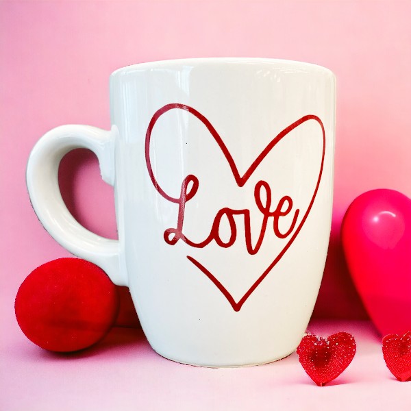 Sevgililer Günü Love Oval Kupa Bardak görsel