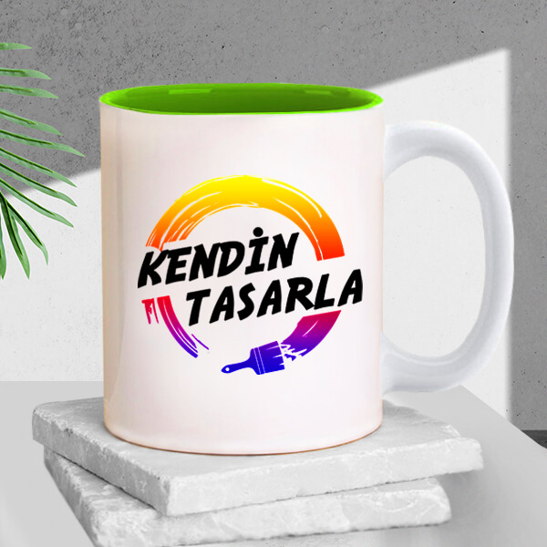 Kişiye Özel Baskılı İçi Yeşil Kupa görsel