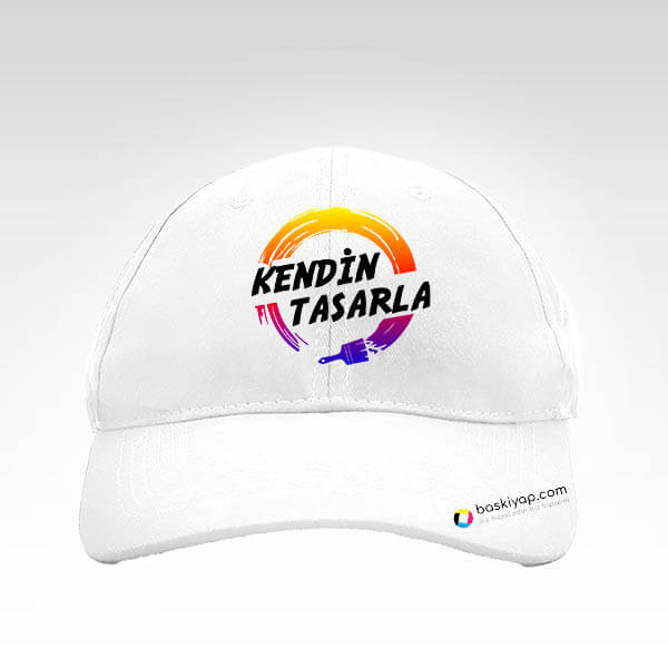 Kişiye Özel Baskılı Beyaz Bez Şapka görsel