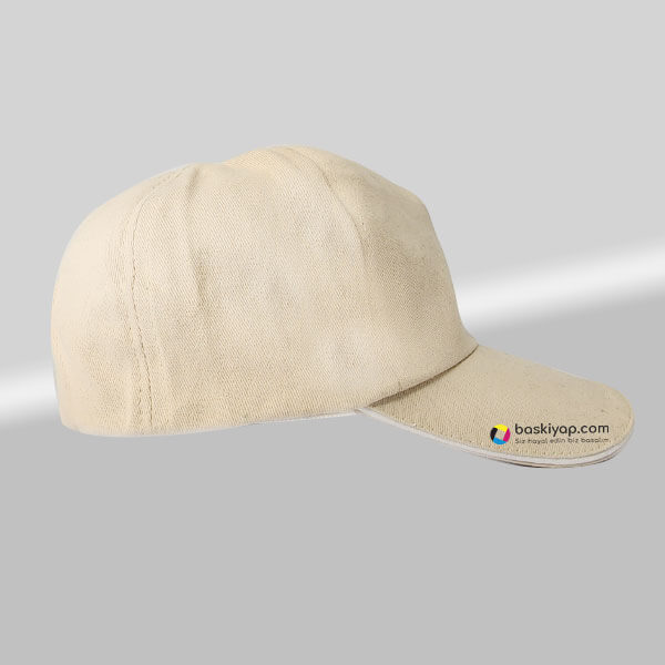 Kişiye Özel Bej | Camel Bez Şapka görsel