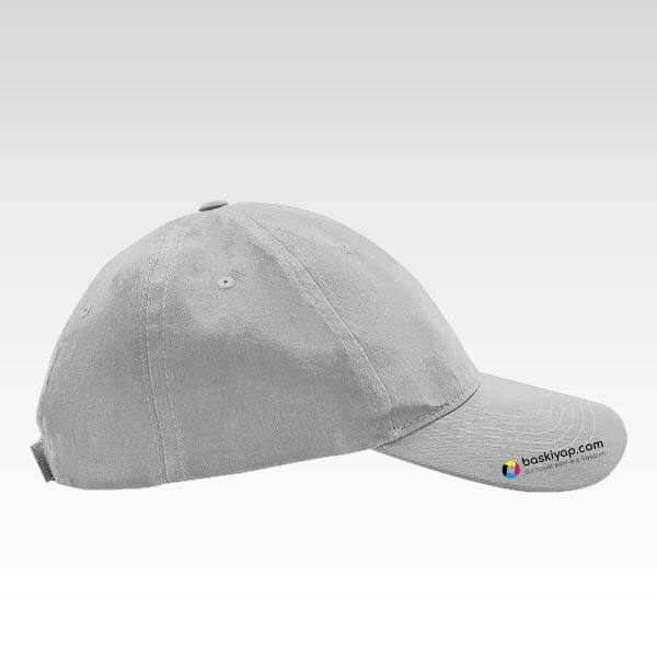 Kişiye Özel Baskılı Gri Bez Şapka görsel