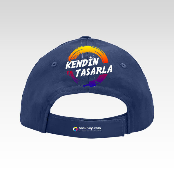 Kişiye Özel Baskılı Lacivert Bez Şapka