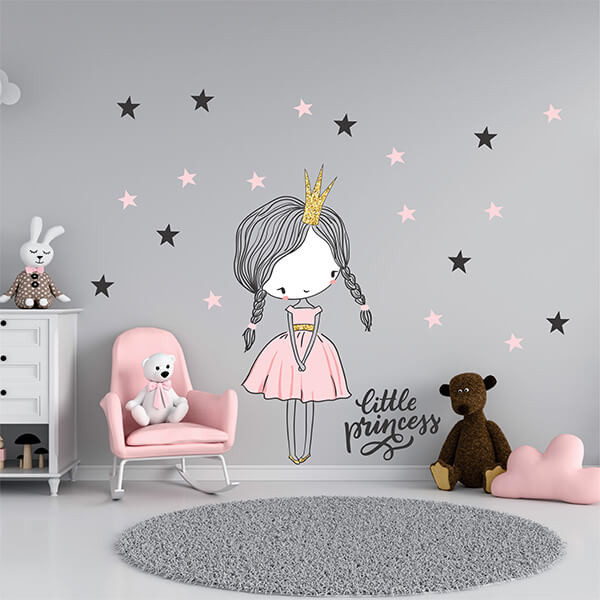 Küçük Prenses Duvar Sticker - Görsel 1