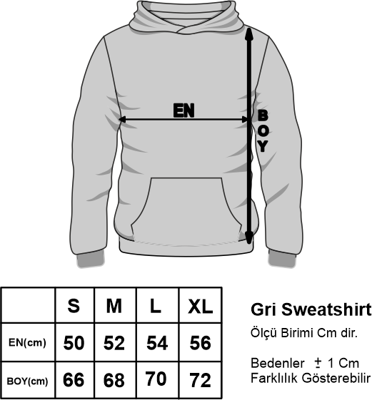 Kendin Tasarla Kapşonlu Gri Sweatshirt görsel