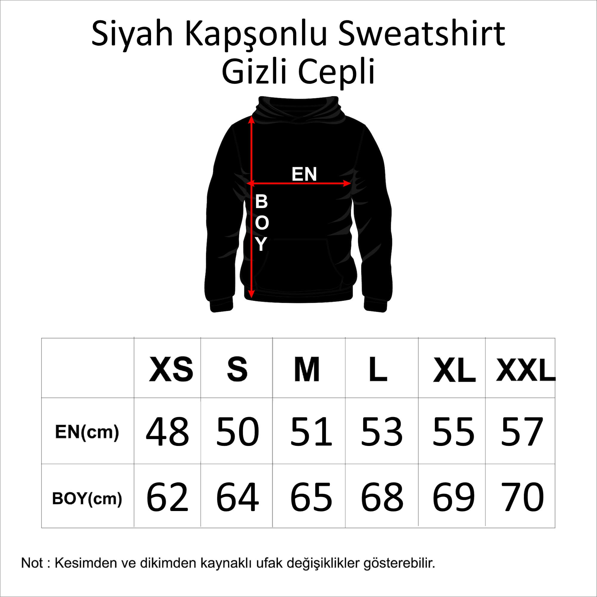 Kendin Tasarla Kapüşonlu Kanguru Cepli Siyah Sweatshirt