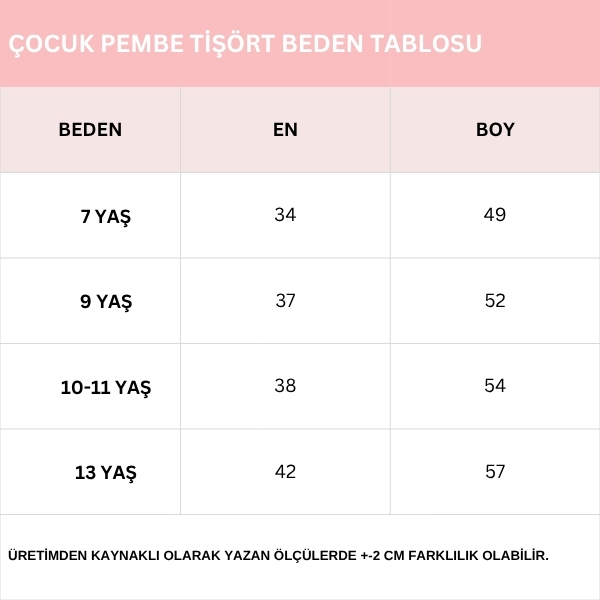 Pembe Çocuk Tişört | Baskılı görsel