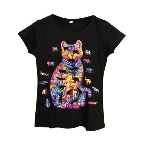 Siyah Kadın Tişört | Baskılı