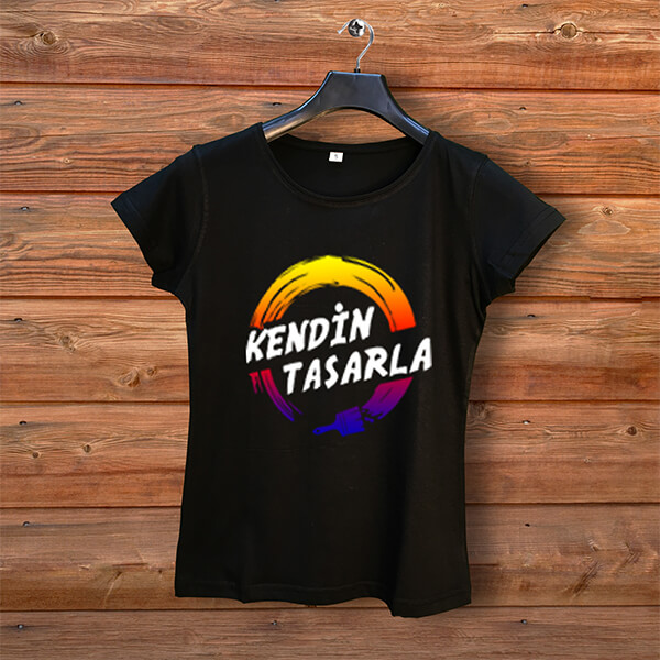 Siyah Kadın Tişört | Baskılı