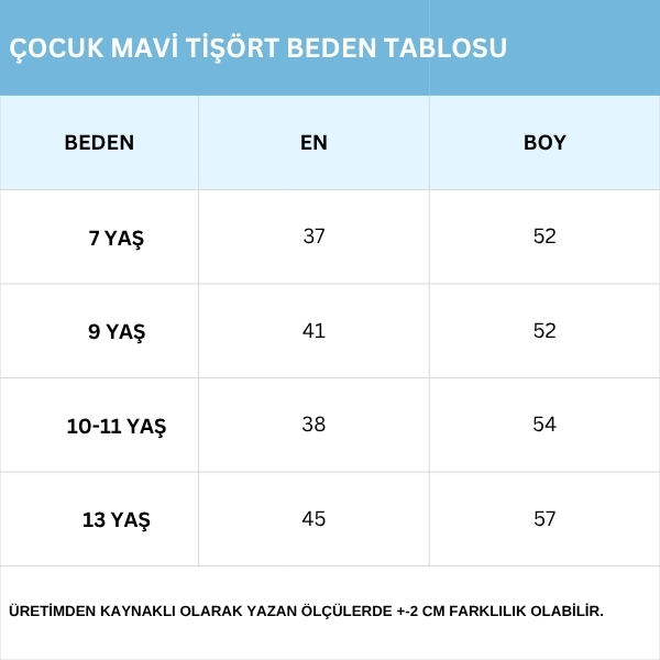 Mavi Çocuk Tişört | Baskılı görsel