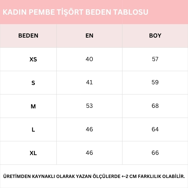 Pembe Kadın Tişört | Baskılı görsel