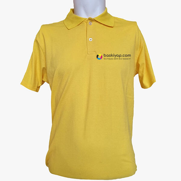 Kişiye Özel Polo Yaka Sarı Tişört