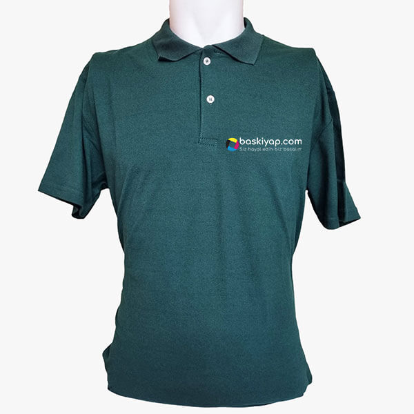 Kişiye Özel Polo Yaka Yeşil Tişört