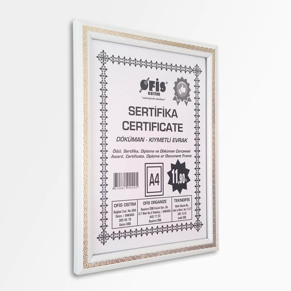 A4 Altın Desenli Ofis Çerçeve