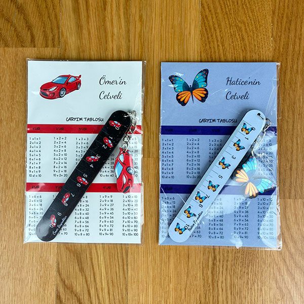Kişiye Özel Ahşap Cetvel Ve Çarpım Tablosu