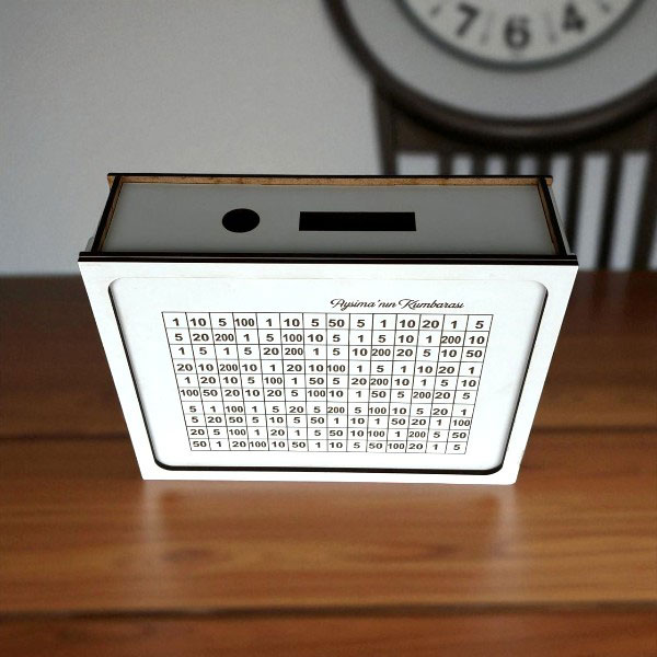 Kişiye Özel Ahşap Sayılı Kumbara - Görsel 2