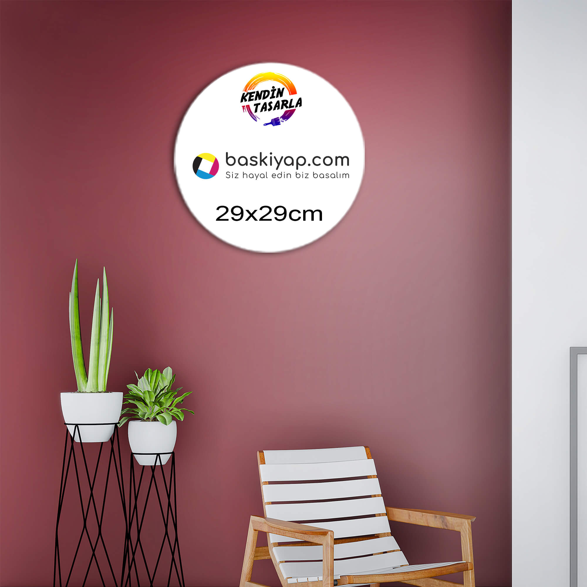 Ahşap Yuvarlak Tuval 26 Cm