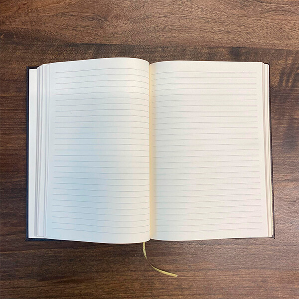 Kişiye Özel Desenli Ahşap Lazer Kazıma Çizgili Defter 24X17Cm görsel