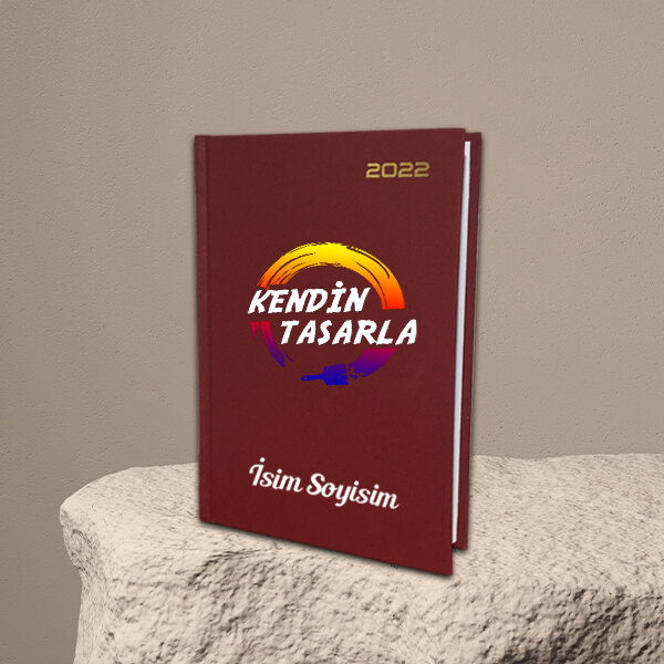 Kendin Tasarla Bordo Ekonomik Ajanda 2022 | 14x20cm