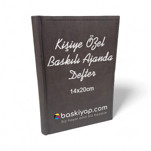 Kişiye Özel Tarihsiz Kahverengi 160 Yaprak 14X20 Cm Çizgili Defter görsel