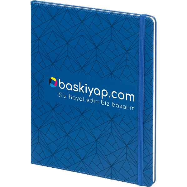 Geometrik Desenli Lacivert Defter 19,5X25 Cm görsel