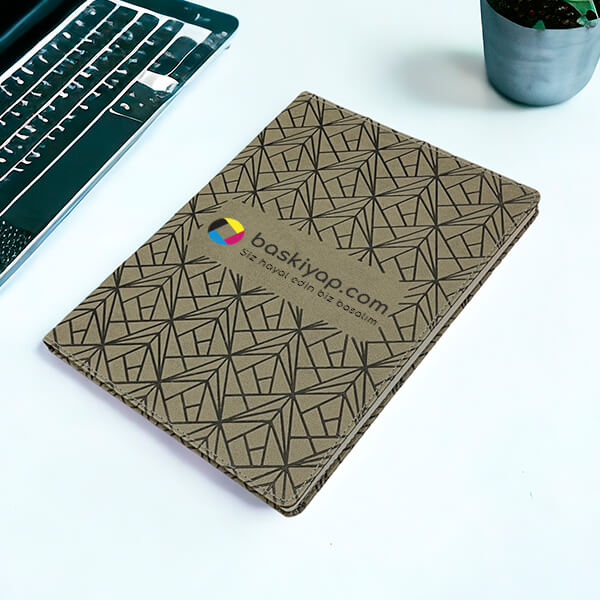 Geometrik Desenli Vizon Defter 19,5X25 Cm
